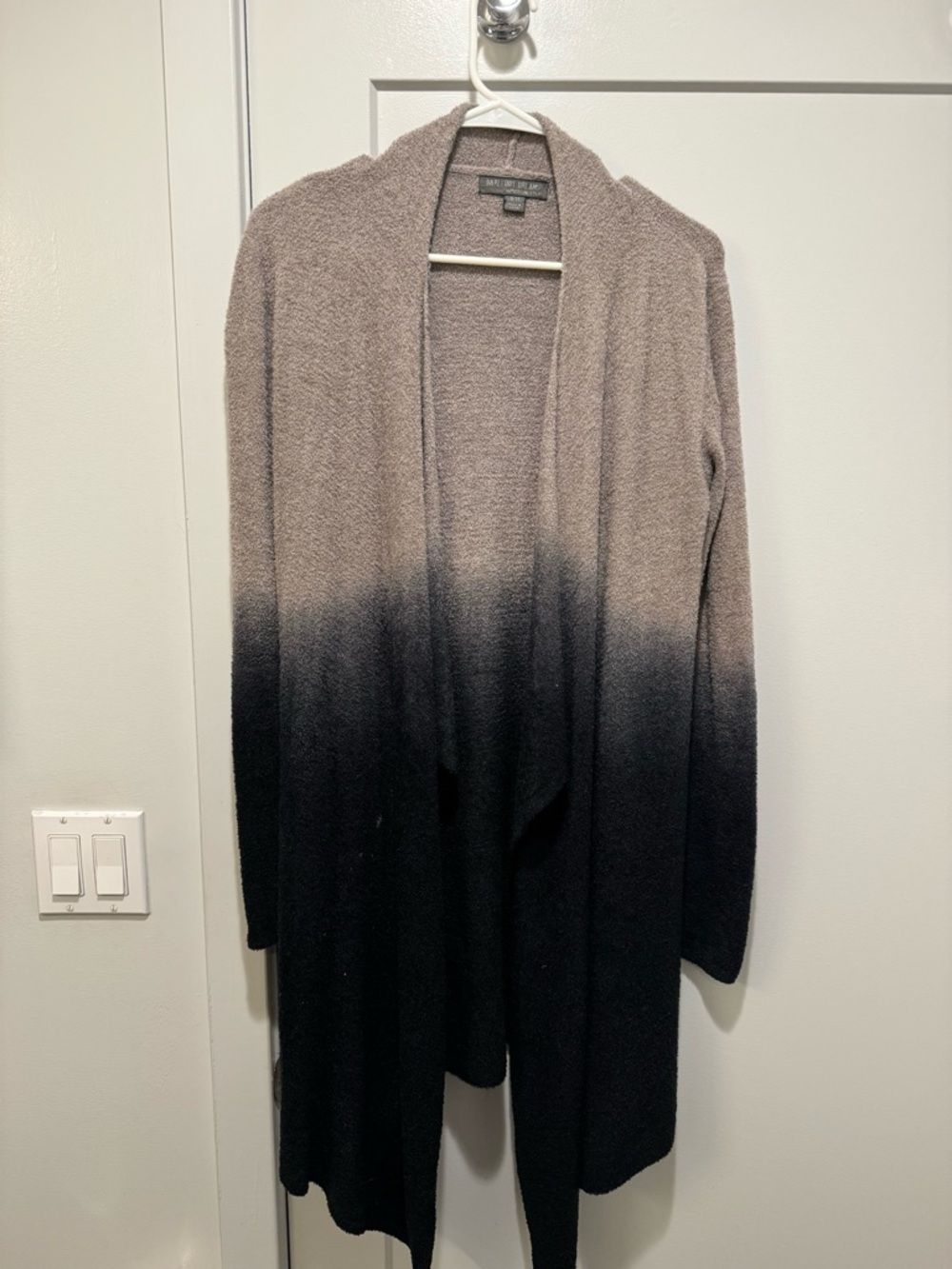 Barefoot Dreams Grey to Black Ombre Open-Front Cardigan